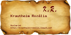 Krautheim Rozália névjegykártya